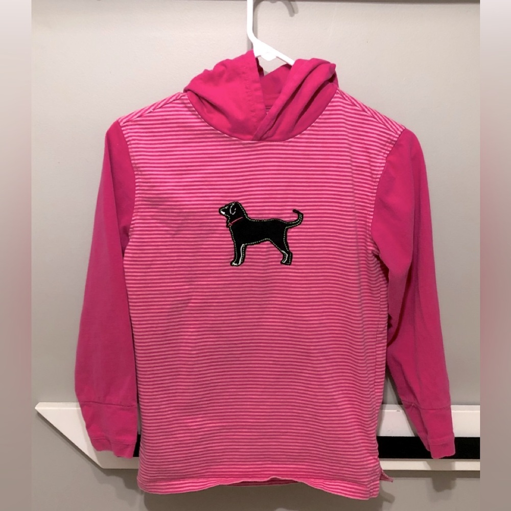Black Dog girls long sleeve cotton pink hoodie
